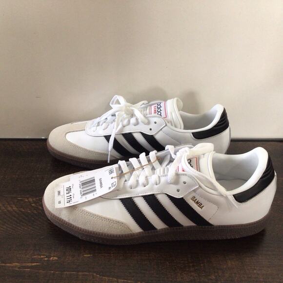 Adidas Samba Unisex Indoor Soccer Sneakers White Black Red Size 10.5M 11.5W Shoe main image 4
